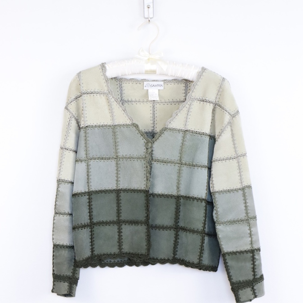 Genuine Leather Patchwork Jacket/ Womens Leather … - image 1